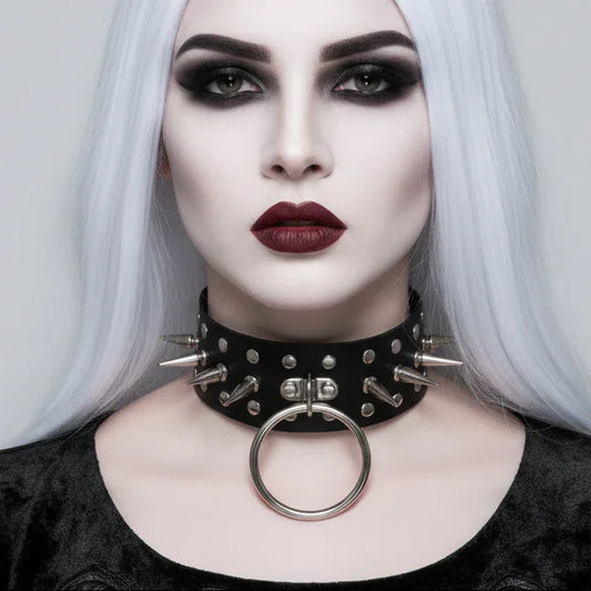 Spiked O-Ring Collar - My Aura - myauragoth.com