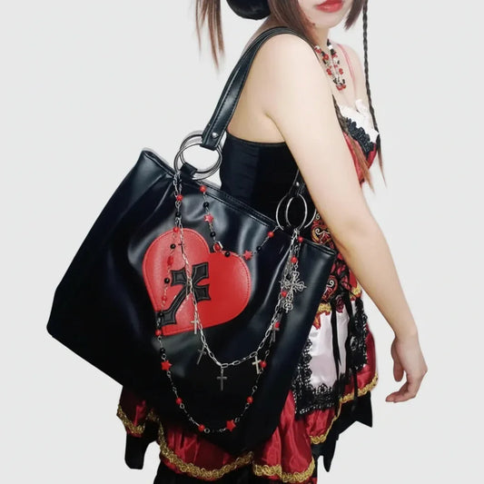 Women's Gothic Leather Bag Black - My Aura - myauragoth.com