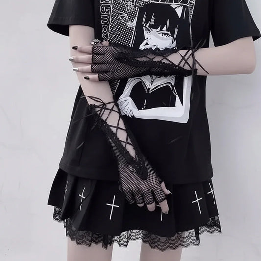 Gothic Mesh Gloves - My Aura - myauragoth.com