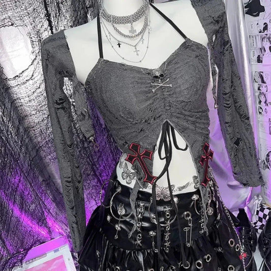 Women's Skull Top - My Aura - myauragoth.com