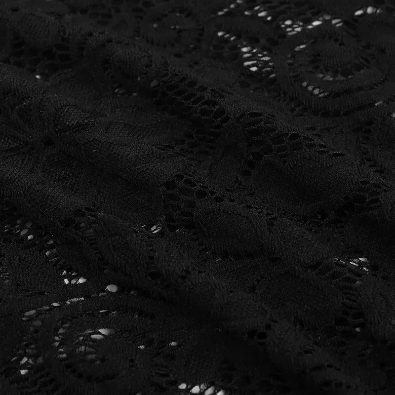 Gothic Classic Lace Mesh Crop Top