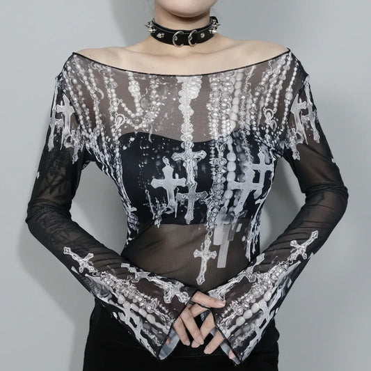 Women's Mesh Top - My Aura - myauragoth.com