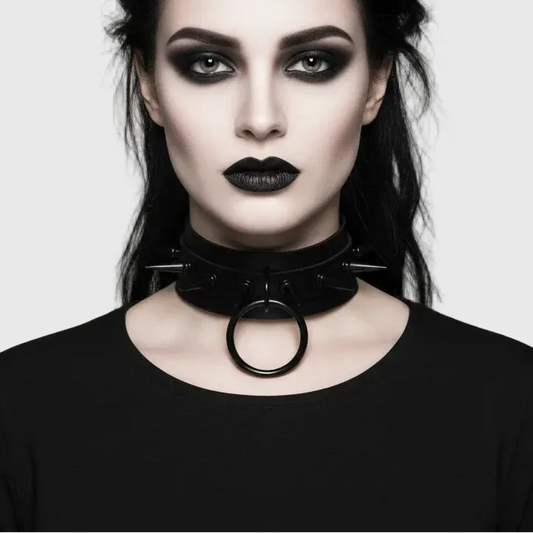 Matte Spiked O-Ring Collar - My Aura - myauragoth.com