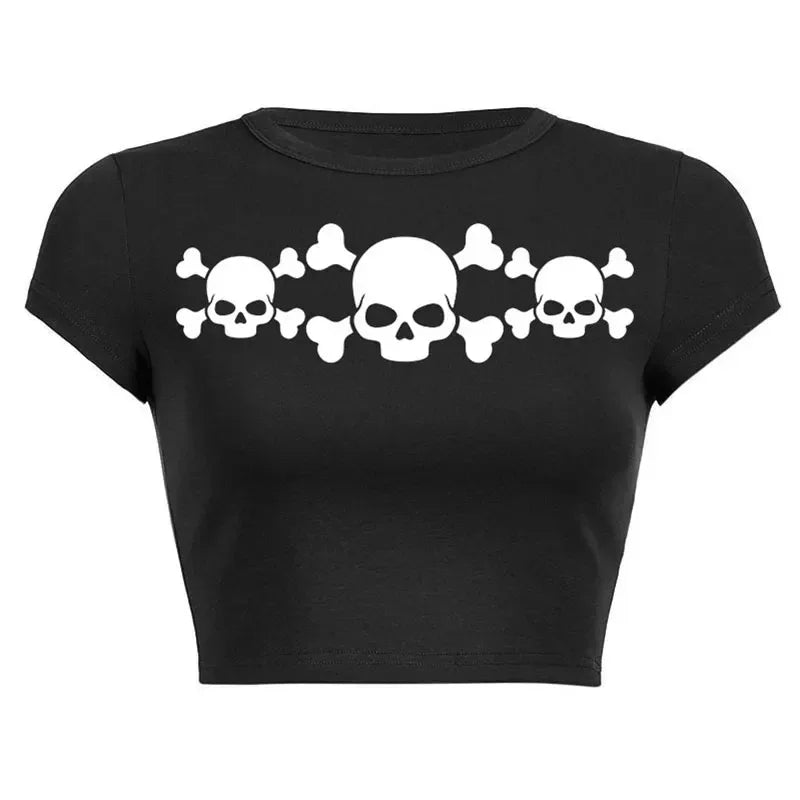 Women's Skull Crop Top - My Aura - myauragoth.com