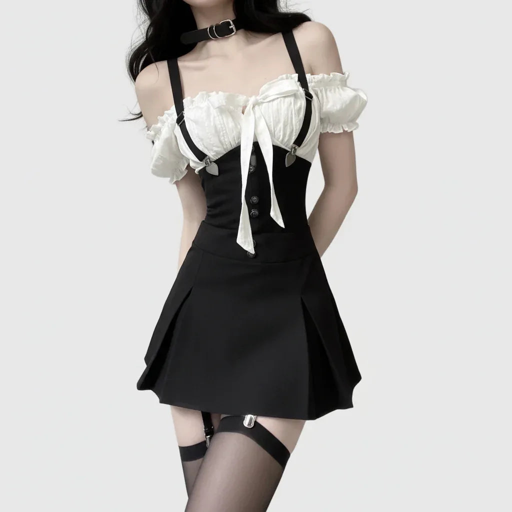 Women's Skirt and Blouse Set Dress - My Aura - myauragoth.com