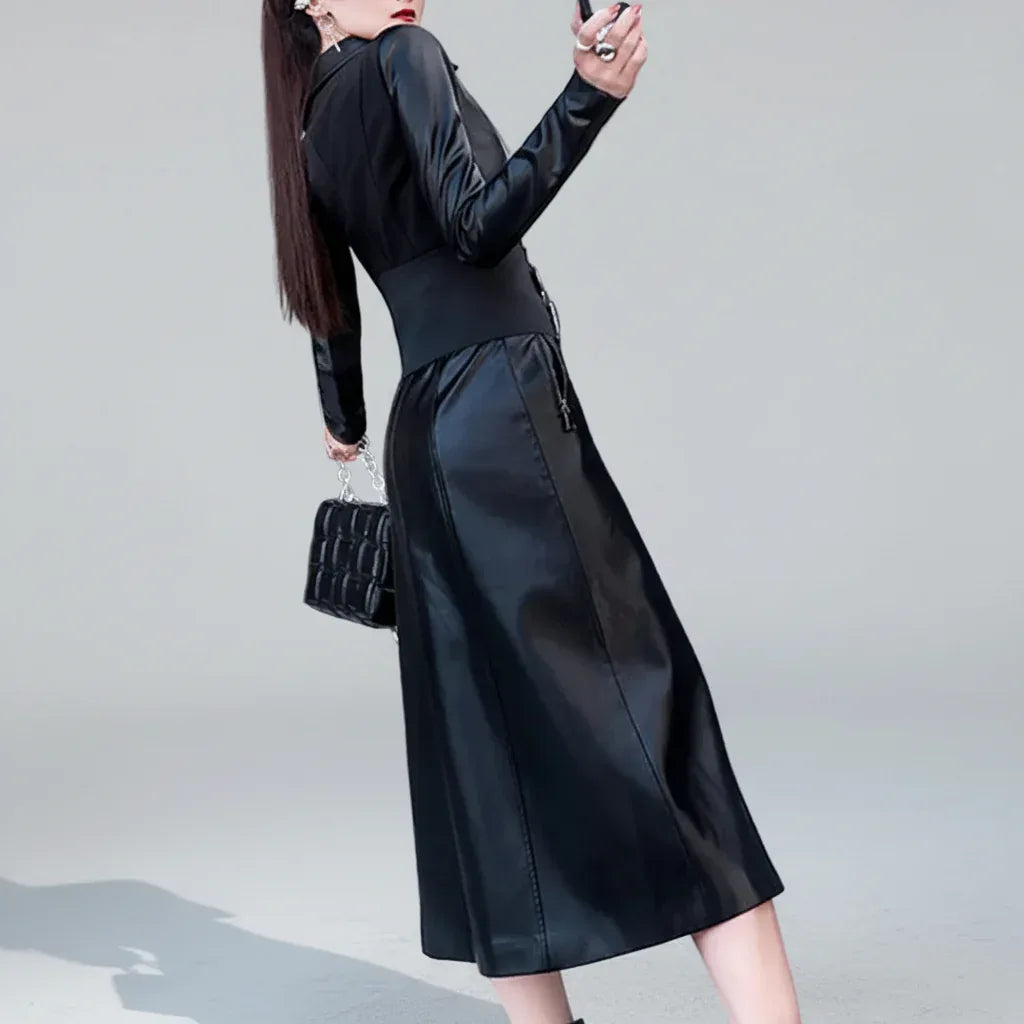 Maxi Leather Dress - My Aura - myauragoth.com