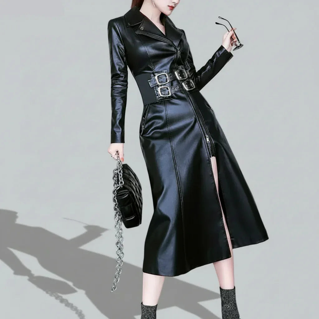 Maxi Leather Dress - My Aura - myauragoth.com