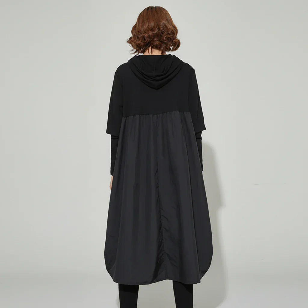 Women's Long Hooded Dress Black - My Aura - myauragoth.com
