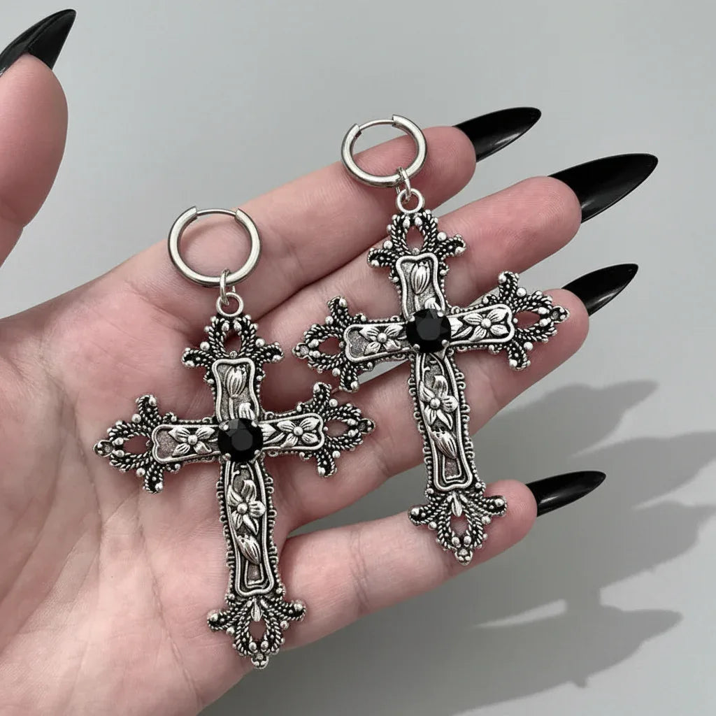 Women's Gothic Cross Earrings - My Aura - myauragoth.com