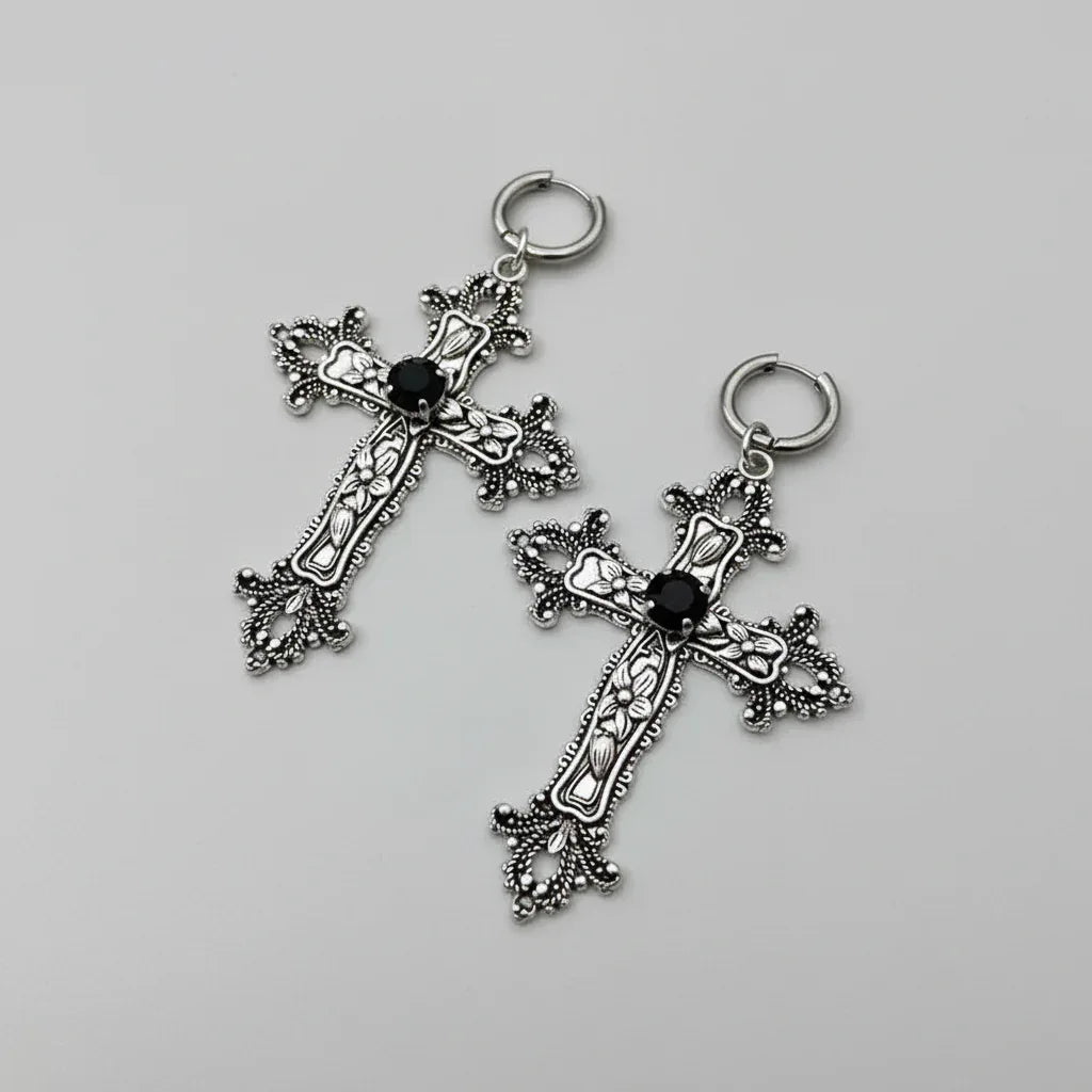 Women's Gothic Cross Earrings - My Aura - myauragoth.com