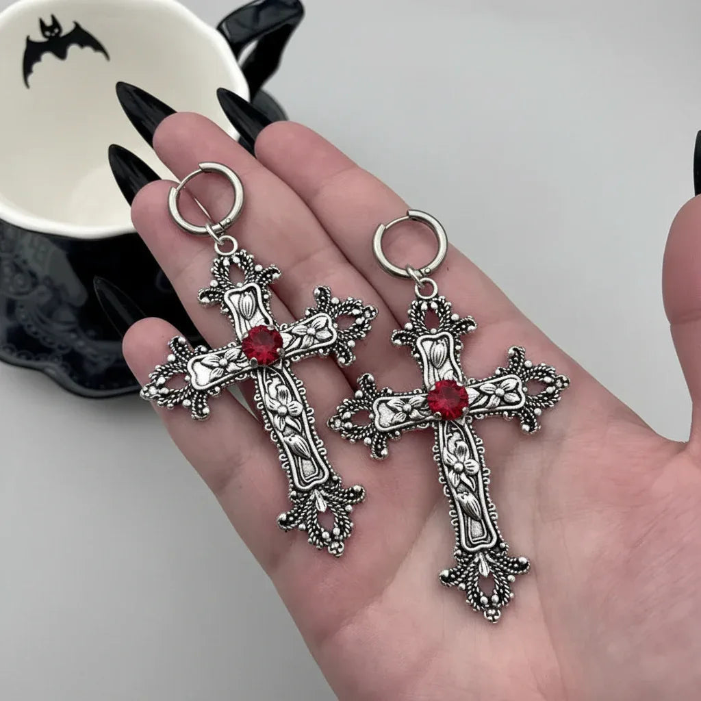 Women's Gothic Cross Earrings - My Aura - myauragoth.com