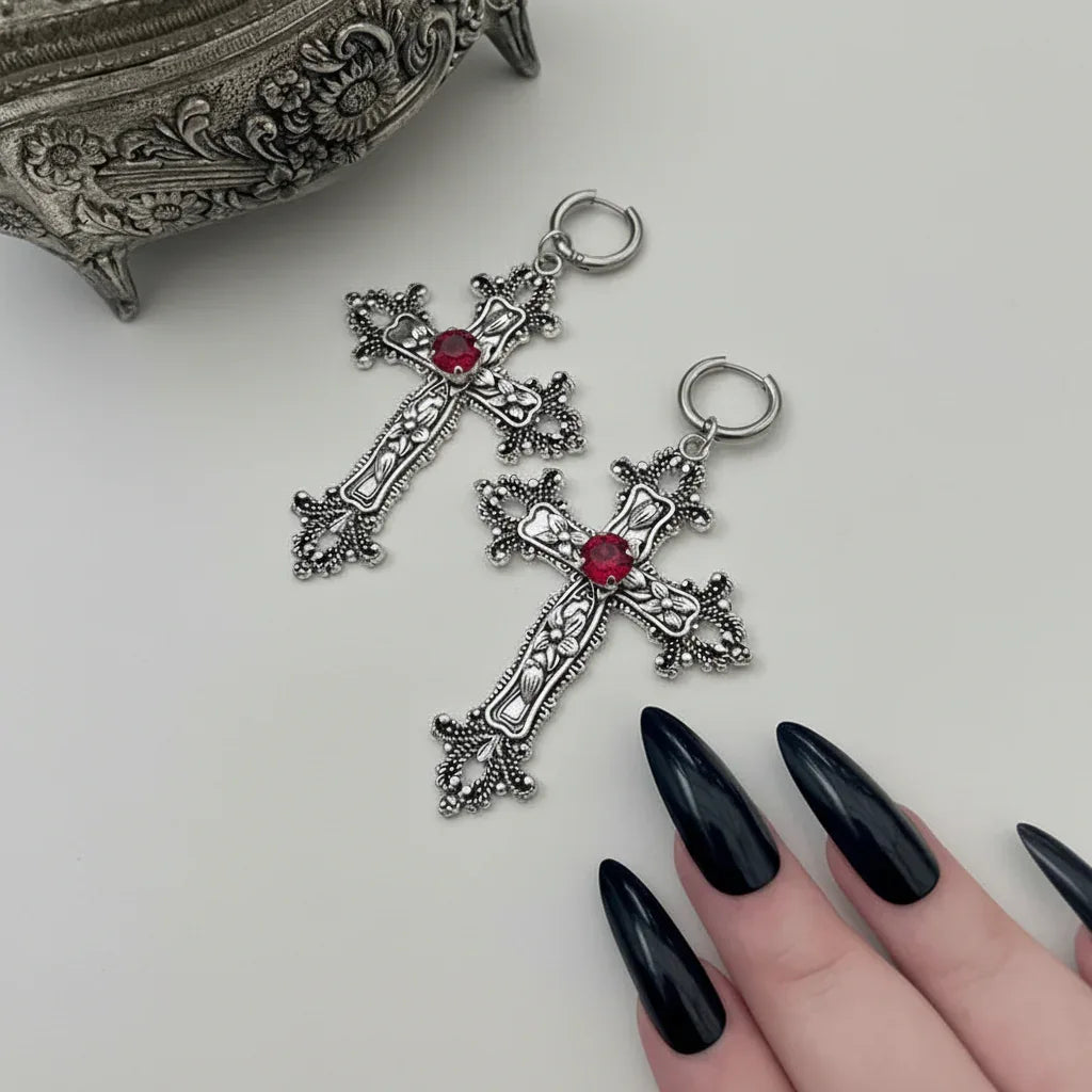 Women's Gothic Cross Earrings - My Aura - myauragoth.com