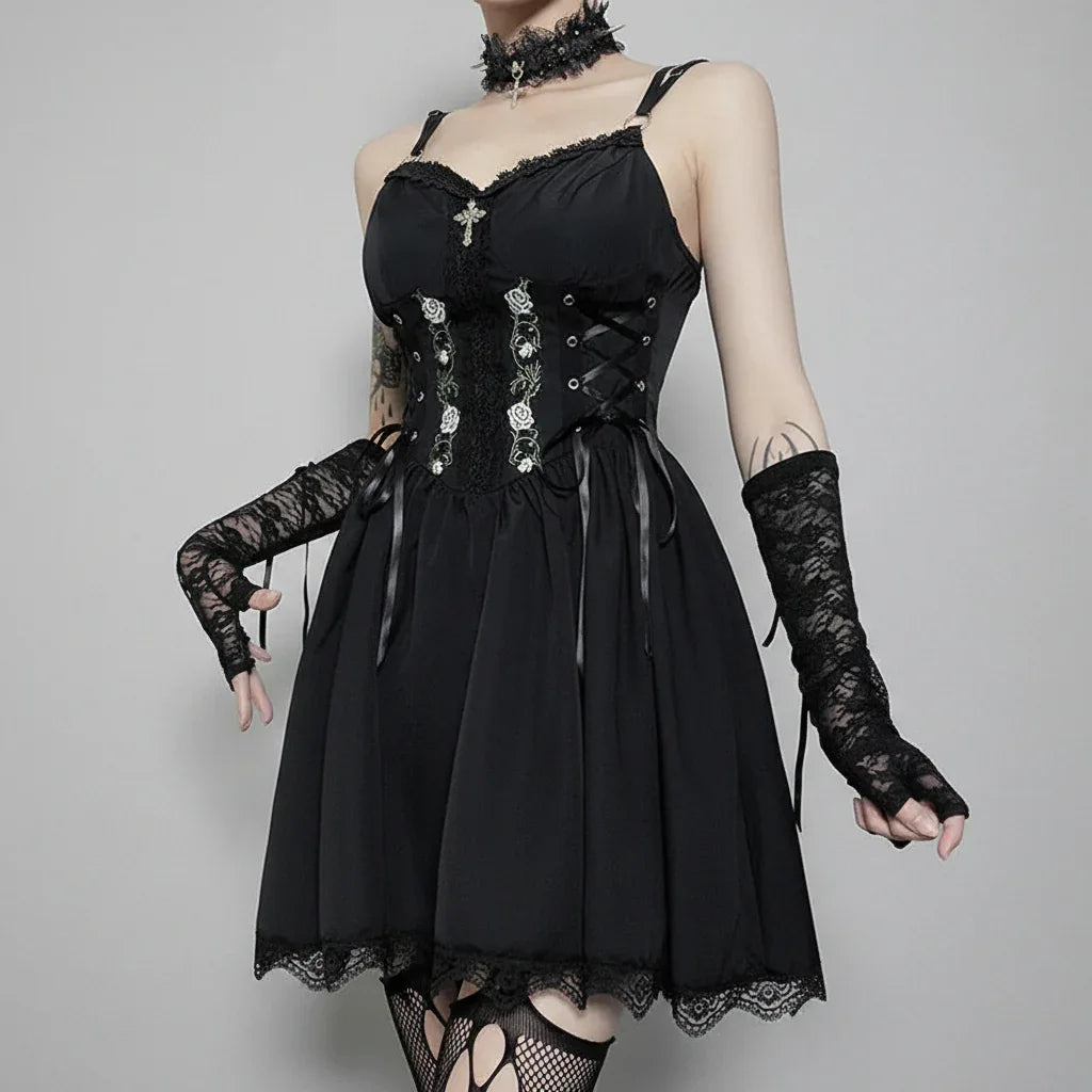 Gothic Night Rose Dress - My Aura - myauragoth.com