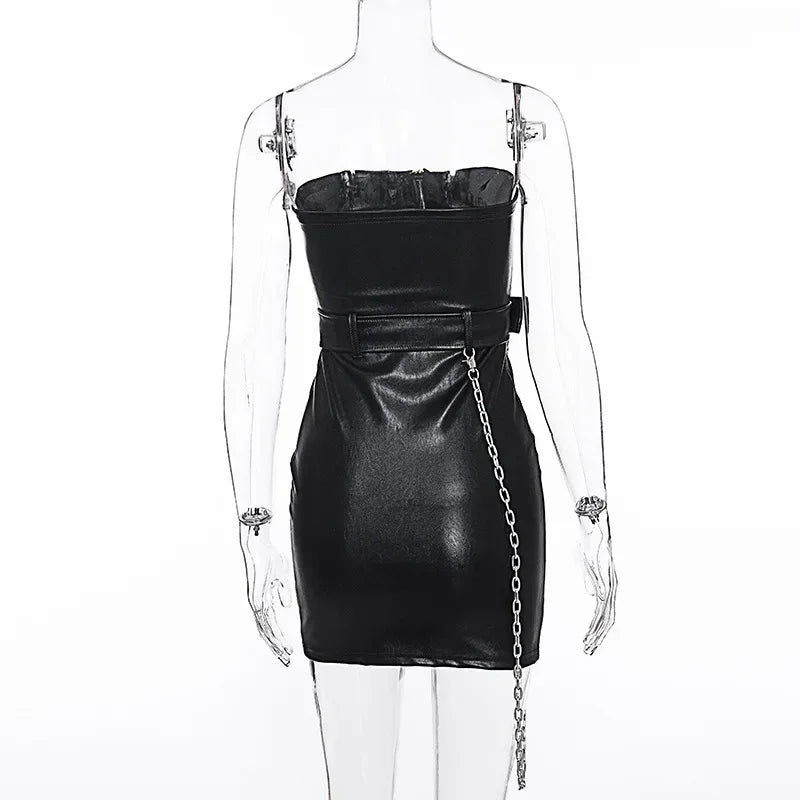 Women's Leather Dress - My Aura - myauragoth.com