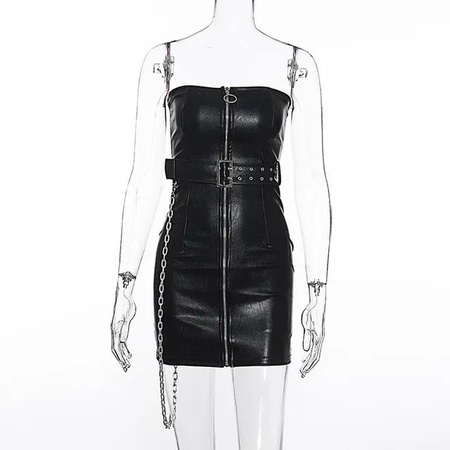 Women's Leather Dress - My Aura - myauragoth.com