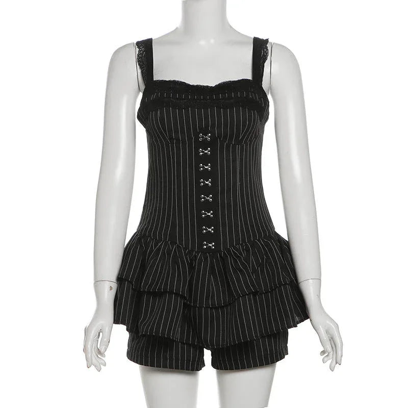 Women's Striped Dress - My Aura - myauragoth.com