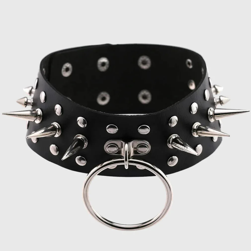 Spiked O-Ring Collar - My Aura - myauragoth.com