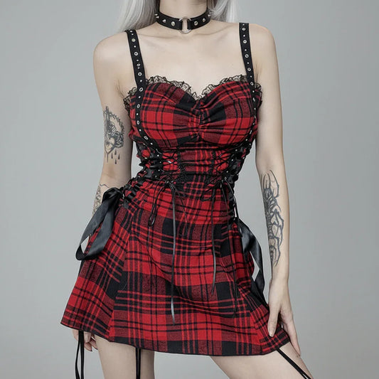 Gothic Plaid Dress - My Aura - myauragoth.com