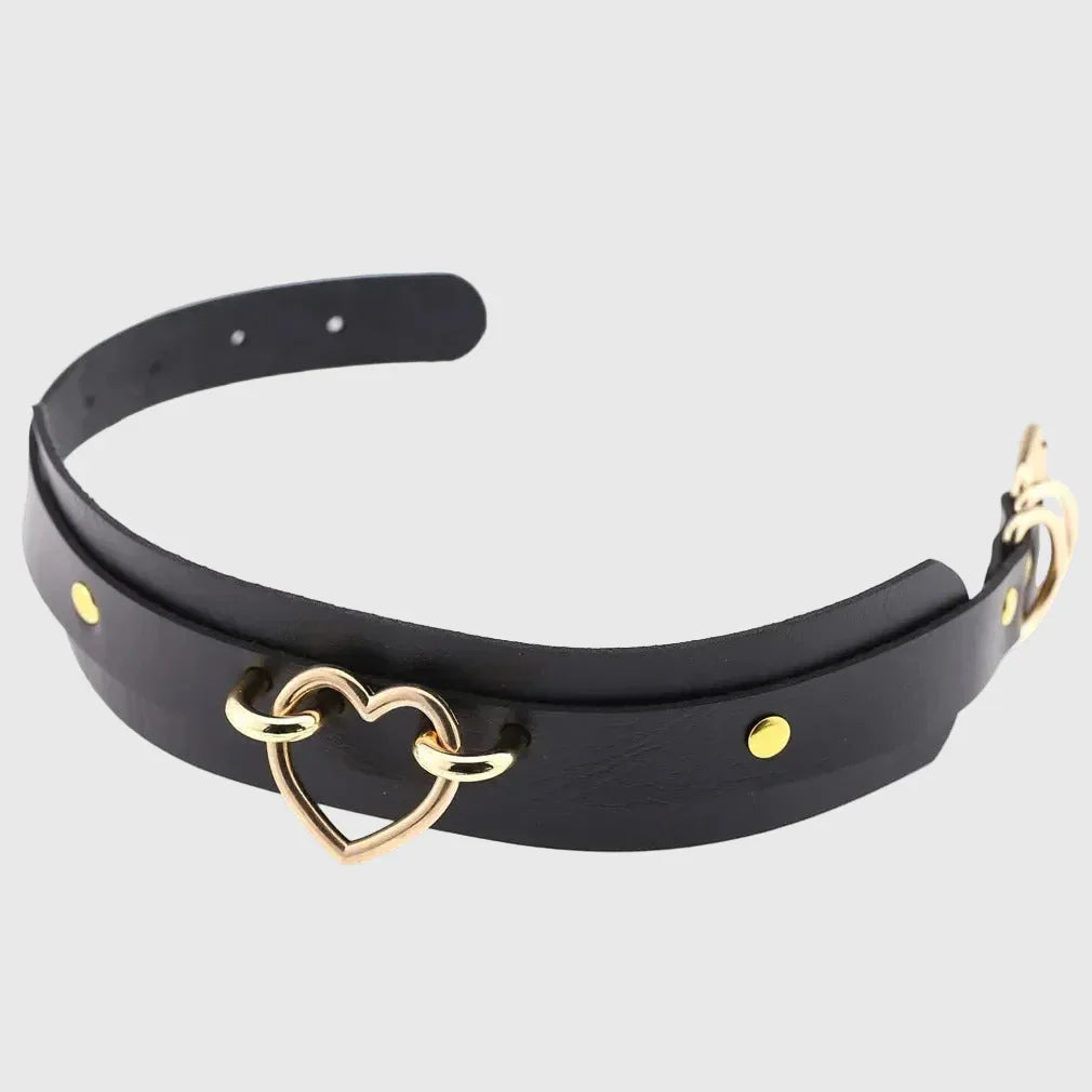 Gold Heart Collar Choker - My Aura - myauragoth.com