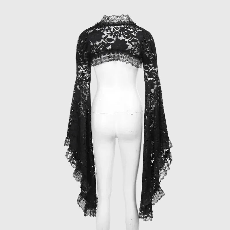 Gothic Classic Lace Mesh Crop Top