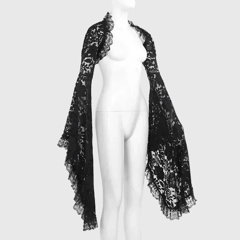 Gothic Classic Lace Mesh Crop Top