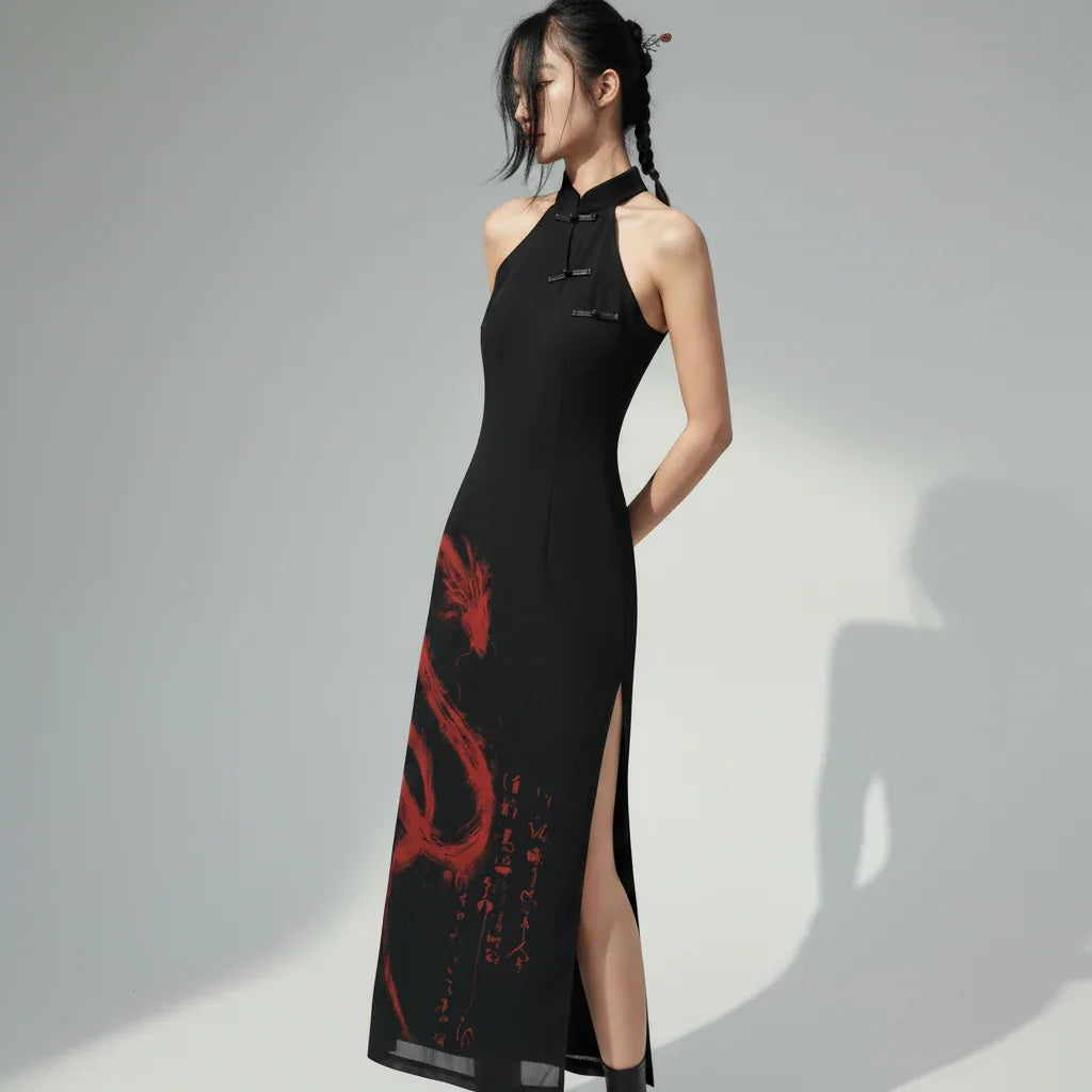 Gothic Black Dragon Dress - My Aura - myauragoth.com