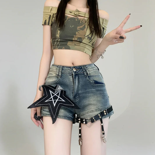 Women's Vintage Shorts - My Aura - myauragoth.com