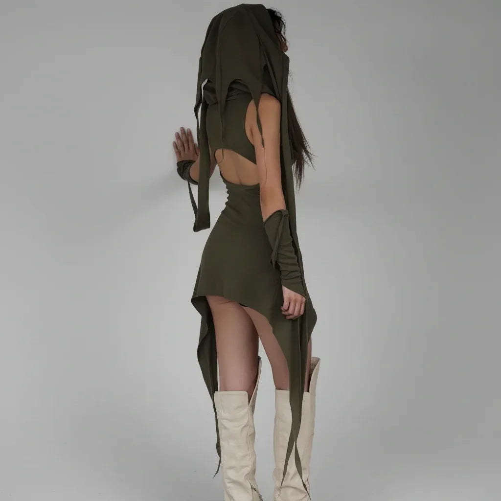 Women's Hooded Mini Dress - My Aura - myauragoth.com
