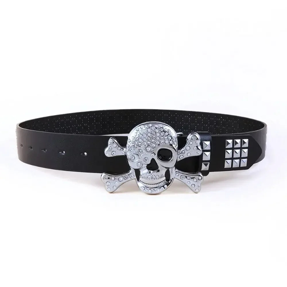 Women's Skull Belt Black - My Aura - myauragoth.com