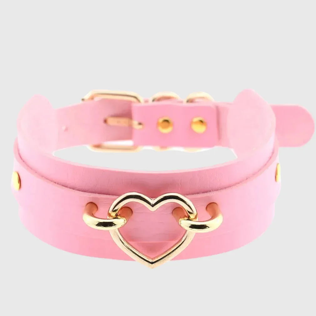 Gold Heart Collar Choker - My Aura - myauragoth.com
