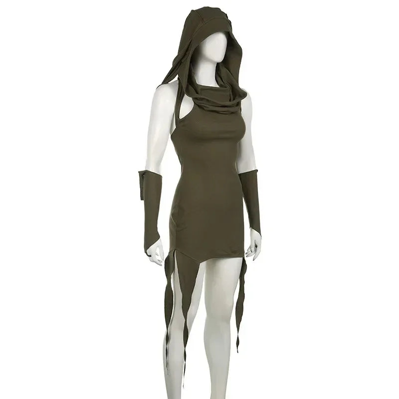 Women's Hooded Mini Dress - My Aura - myauragoth.com