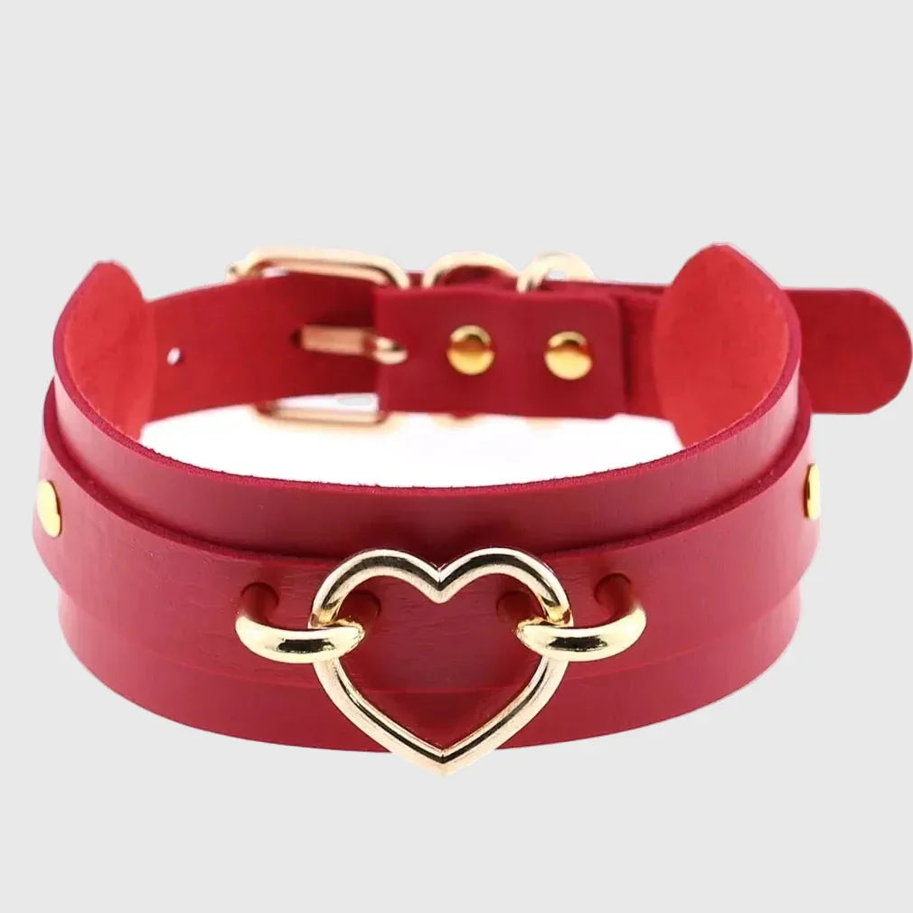 Gold Heart Collar Choker - My Aura - myauragoth.com