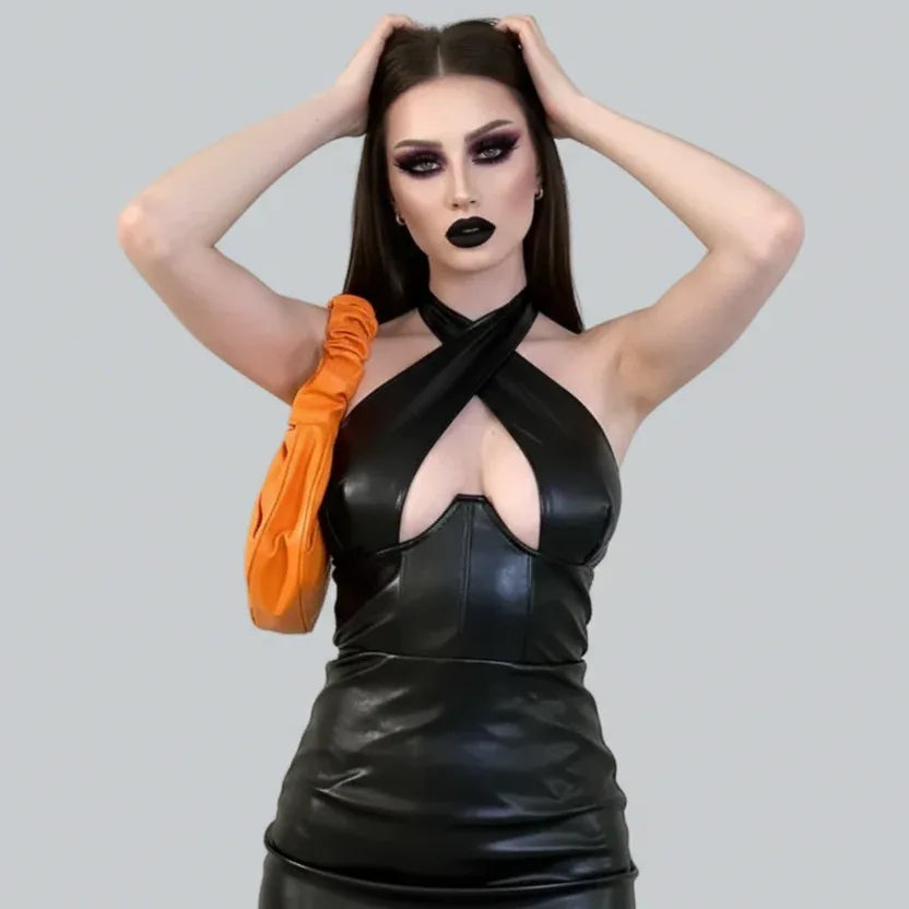 Women's Leather Dress - My Aura - myauragoth.com