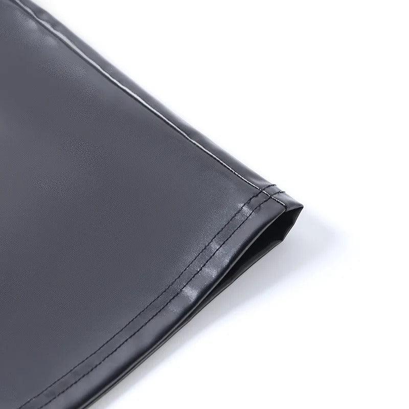 Gothic Two-piece Set Leather Dress - My Aura - myauragoth.com