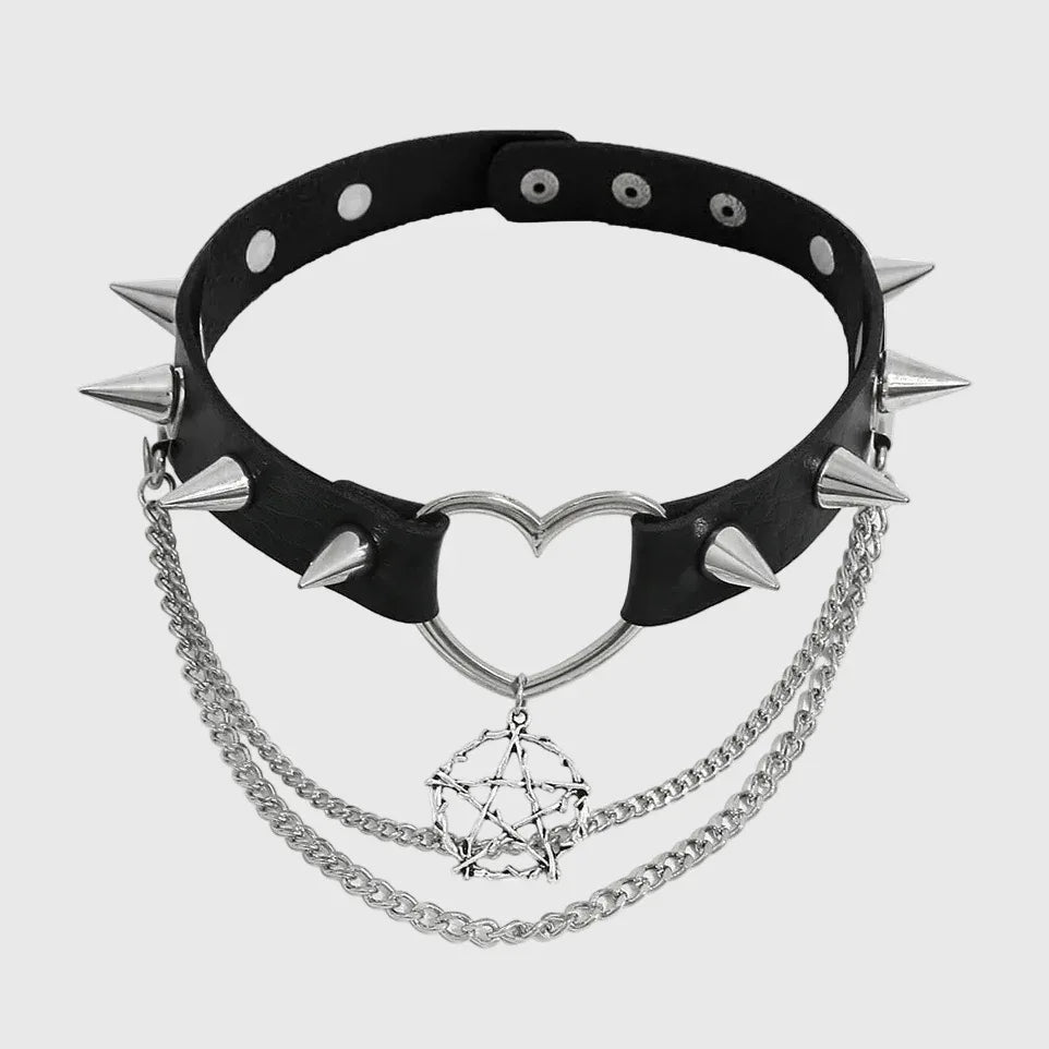 Women's Leather Choker - My Aura - myauragoth.com