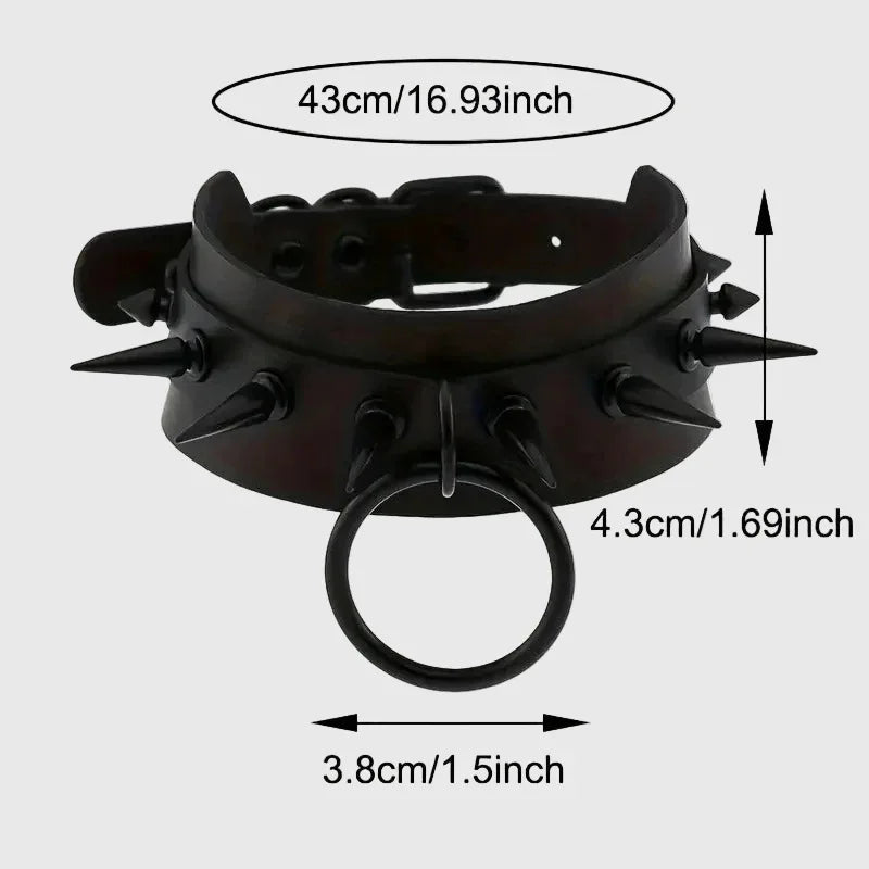 Matte Spiked O-Ring Collar - My Aura - myauragoth.com