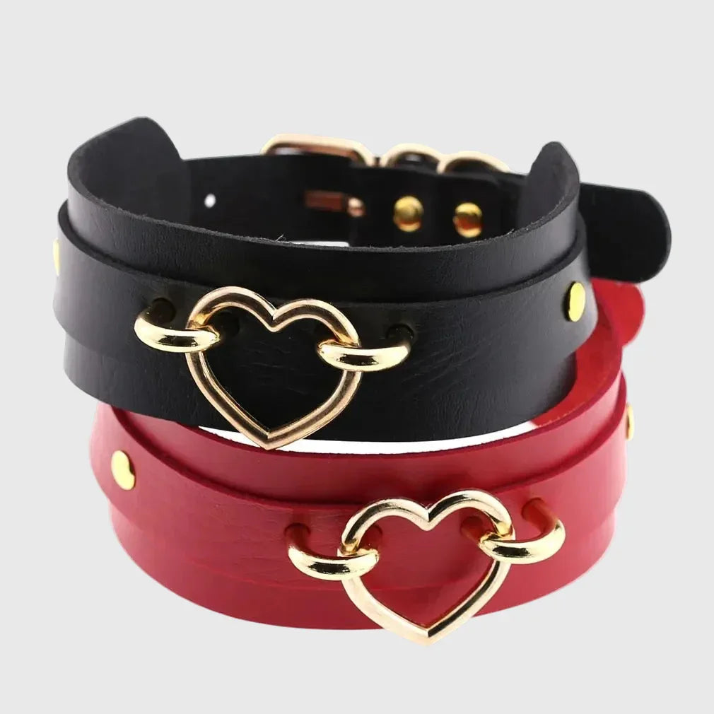 Gold Heart Collar Choker - My Aura - myauragoth.com