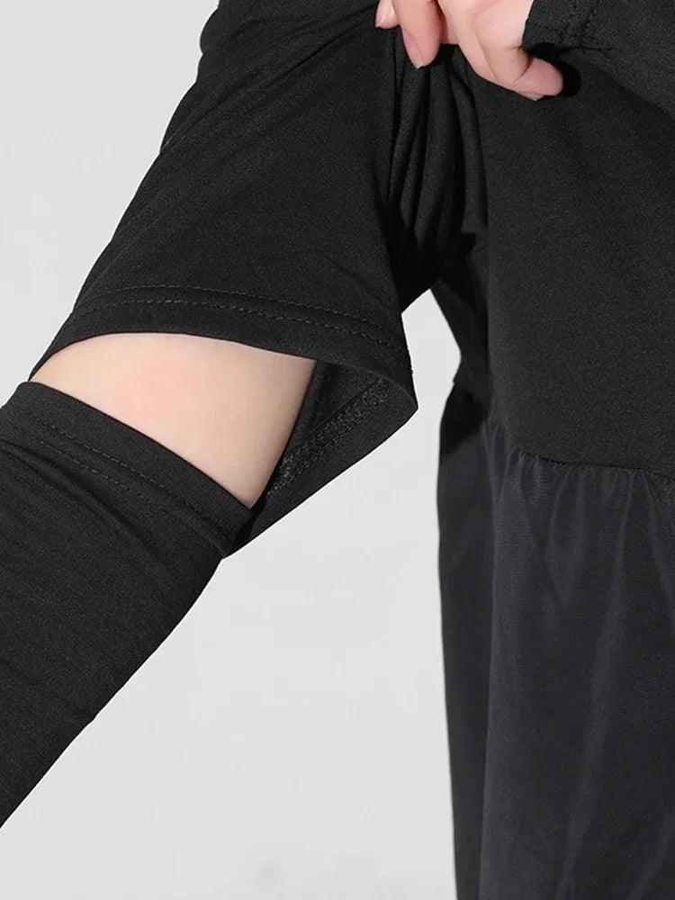 Women's Long Hooded Dress Black - My Aura - myauragoth.com