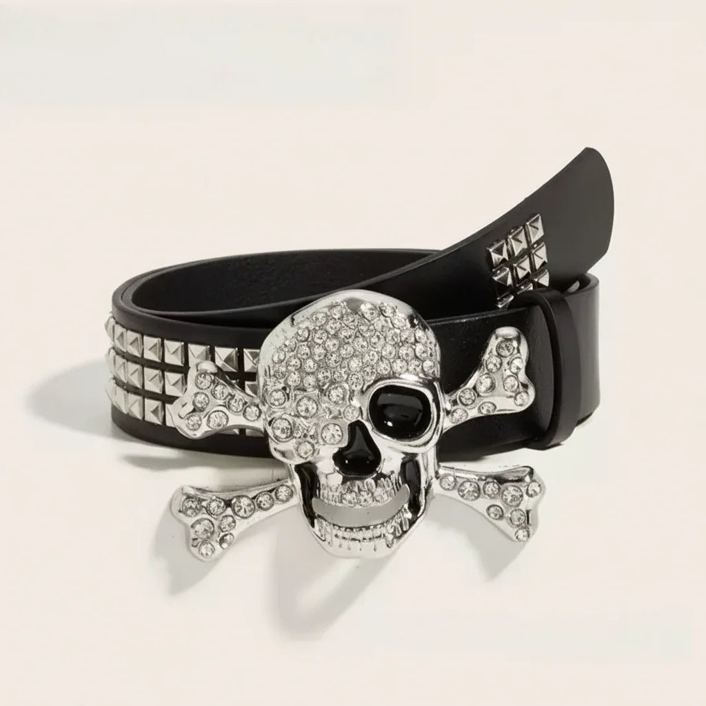 Women's Skull Belt Black - My Aura - myauragoth.com