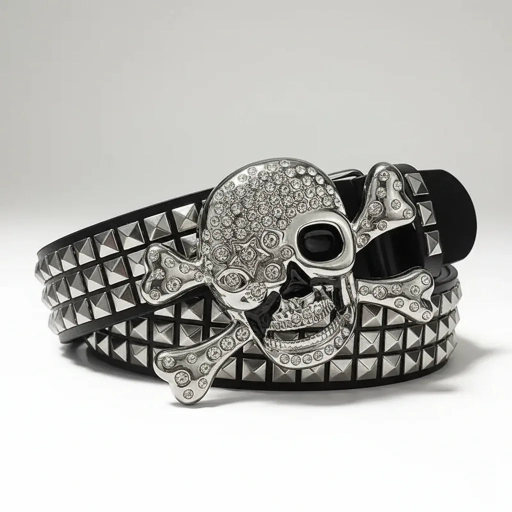 Women's Skull Belt Black - My Aura - myauragoth.com