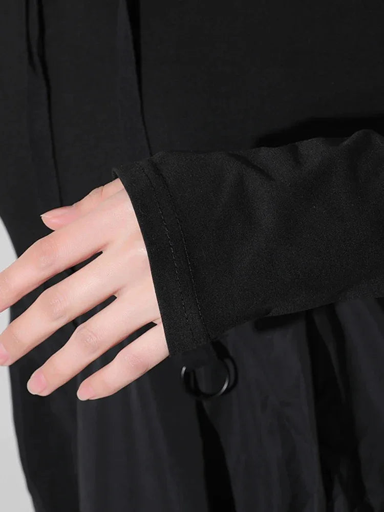 Women's Long Hooded Dress Black - My Aura - myauragoth.com