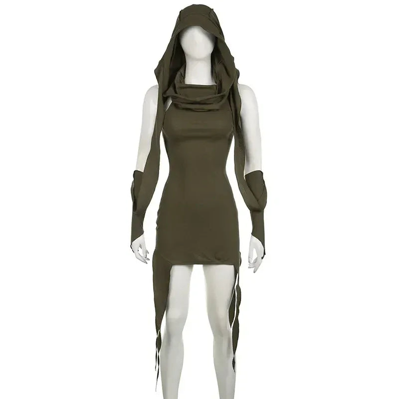 Women's Hooded Mini Dress - My Aura - myauragoth.com