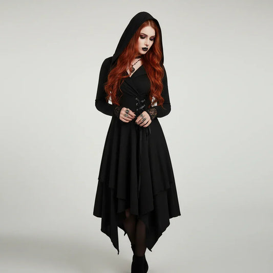Women's Gothic Hooded Dress - My Aura - myauragoth.com