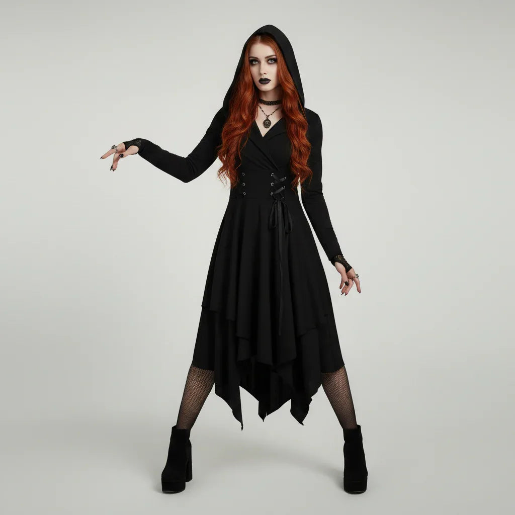 Women's Gothic Hooded Dress - My Aura - myauragoth.com