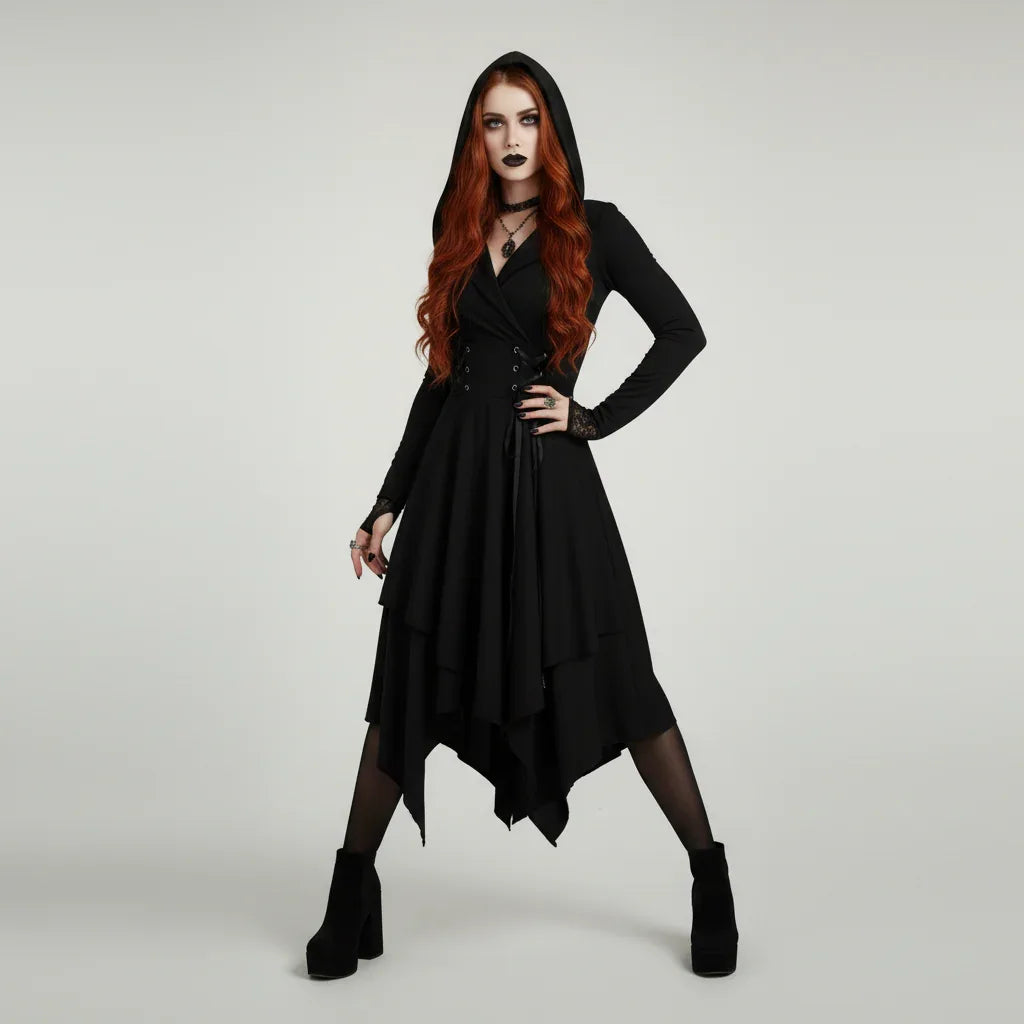 Women's Gothic Hooded Dress - My Aura - myauragoth.com