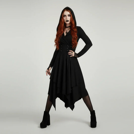 Women's Gothic Hooded Dress - My Aura - myauragoth.com