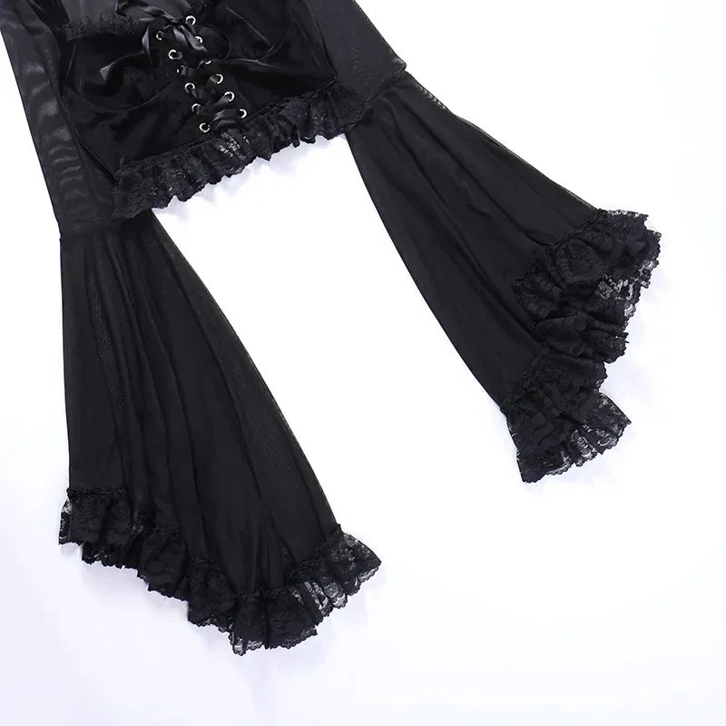 Flared Lace Top - My Aura - myauragoth.com