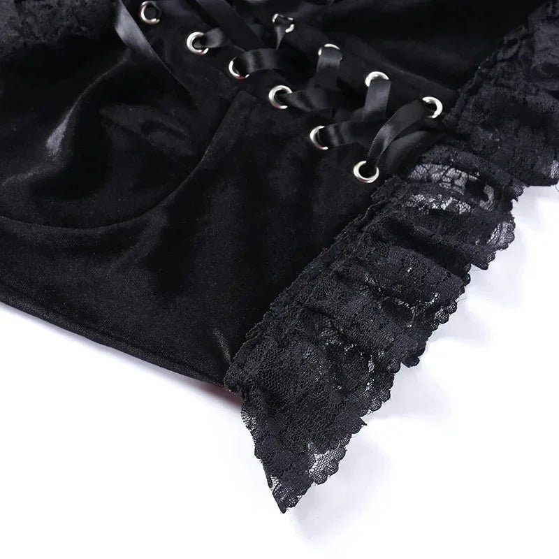 Flared Lace Top - My Aura - myauragoth.com