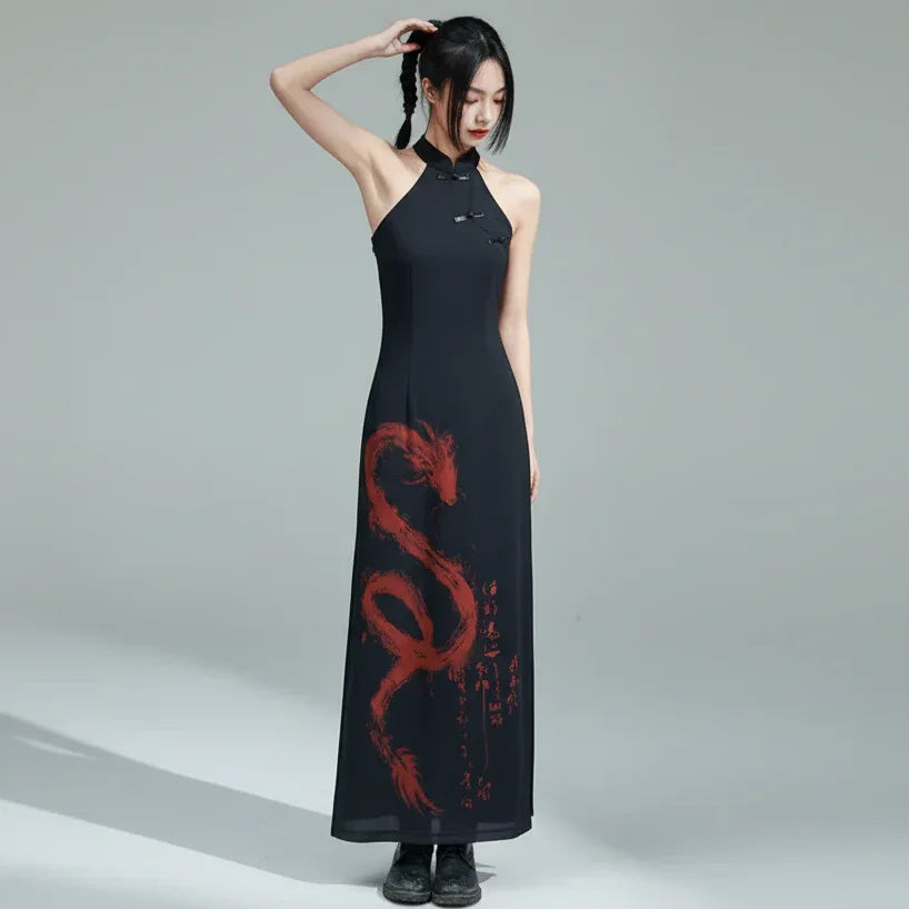 Gothic Black Dragon Dress - My Aura - myauragoth.com