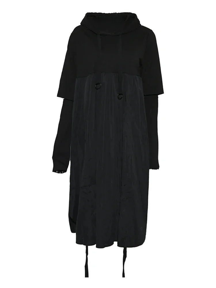 Women's Long Hooded Dress Black - My Aura - myauragoth.com